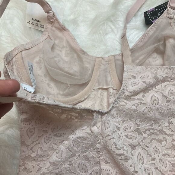 Bali Lace N Smooth Firm Control Underwire Body Shaper Shapewear in Rosewood - Picture 9 of 12